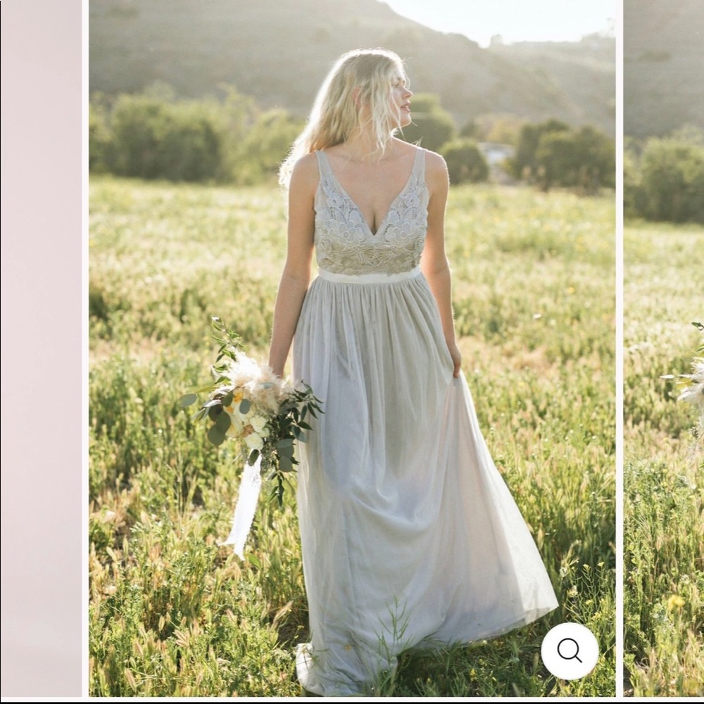 New Morning Lavender Audrey Tulle Gown in Grey - Picture 2 of 11